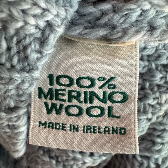 Blarney Woolen Mills Cardigan Sweater Merino Wool Lace Detail Aran Lumber Medium - Picture 10 of 10